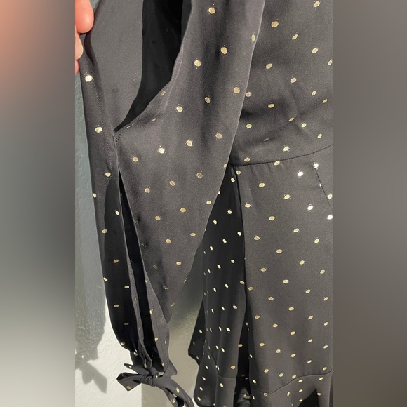 GB Gianni Bini Black Gold Polka Dot Dress - Picture 3 of 6